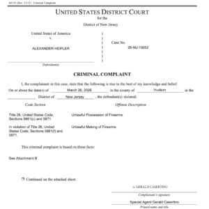 Hoboken Man Charged With Possession and Making of Molotov Cocktails in Alleged Plot to Target Residence