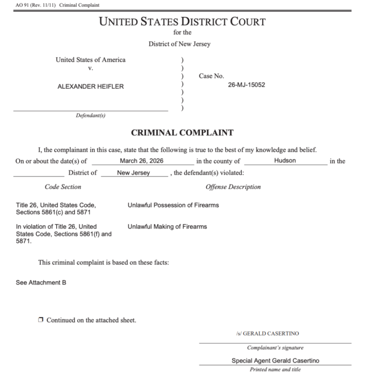 Hoboken Man Charged With Possession and Making of Molotov Cocktails in Alleged Plot to Target Residence