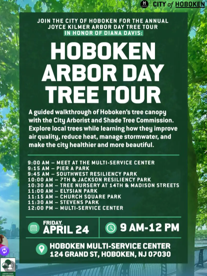 Hoboken Invites Residents To Annual Joyce Kilmer Arbor Day Tree Tour