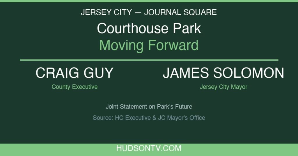 Guy and Solomon Pledge to Keep Courthouse Park on Track in Journal Square