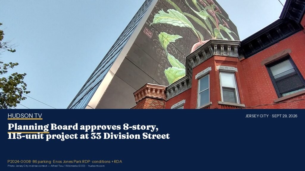 Jersey City Planning Board approves 8-story, 115-unit project at 33 Division Street