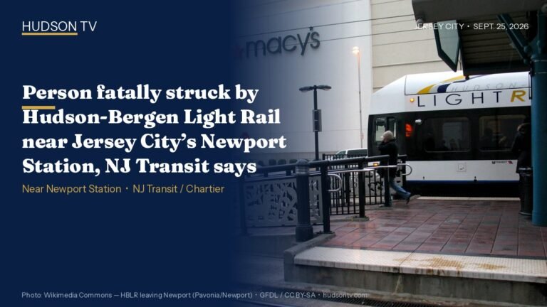 Hudson-Bergen Light Rail train at Newport Station, Jersey City — Wikimedia Commons