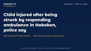 Child injured after being struck by responding ambulance in Hoboken, police say