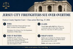 Jersey City firefighters sue for years of overtime after a state wage-law gap