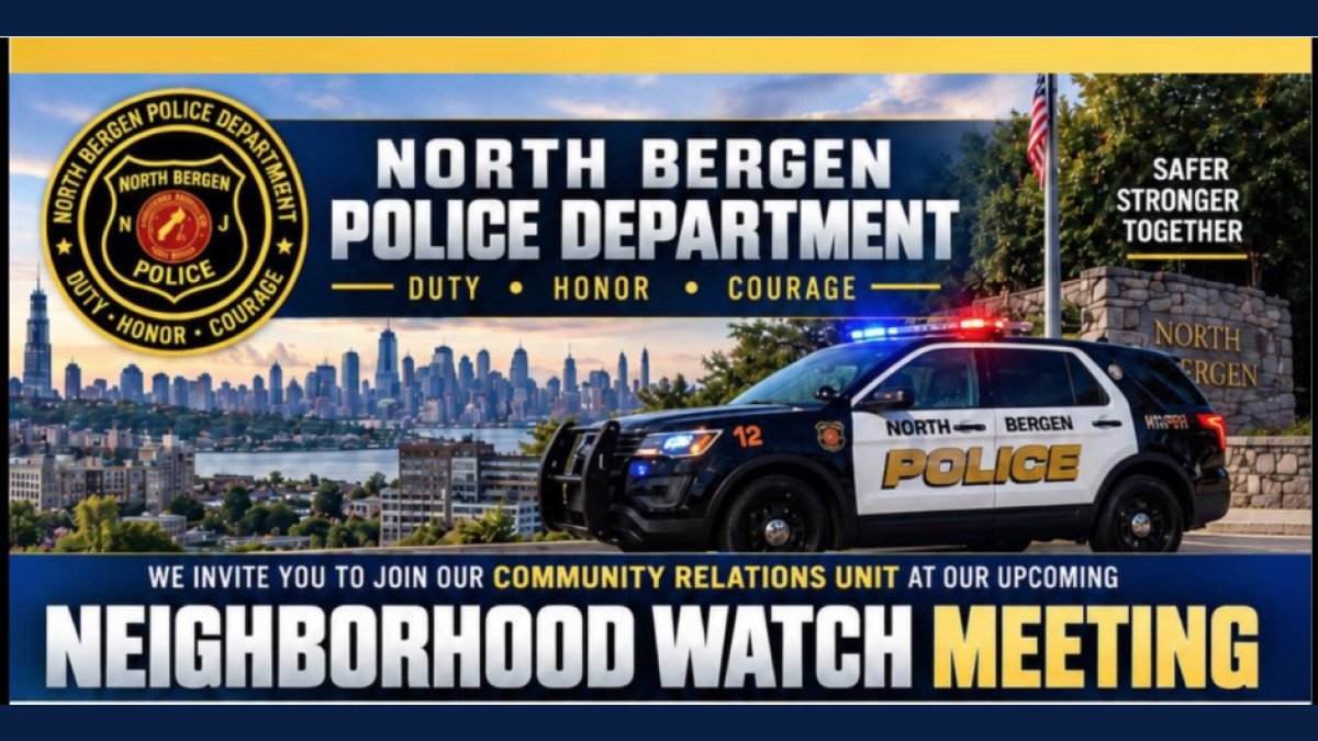 North Bergen Police Announce Quarterly Neighborhood Community Watch Meetings