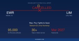 Rep. Pou Demands United Airlines Save Newark-to-Lima Nonstop — Only Direct Flight Serving 95,000 NJ Peruvians