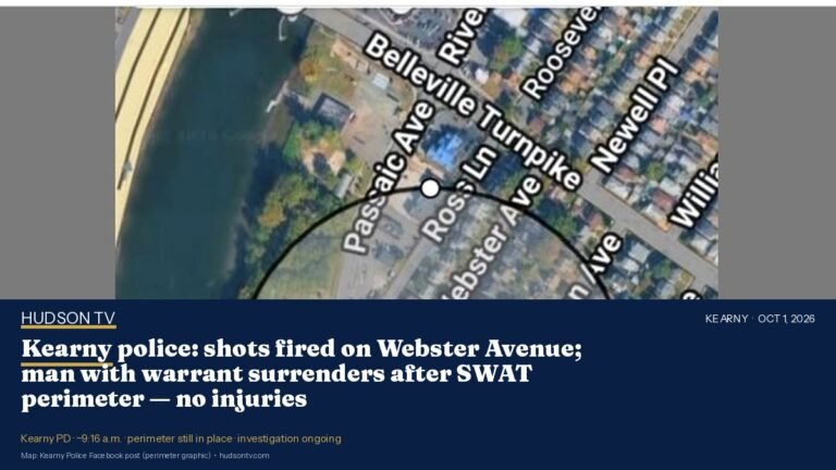 UPDATE: Kearny police say Webster / Bennett Avenue activity has concluded; avoid-area notice lifted