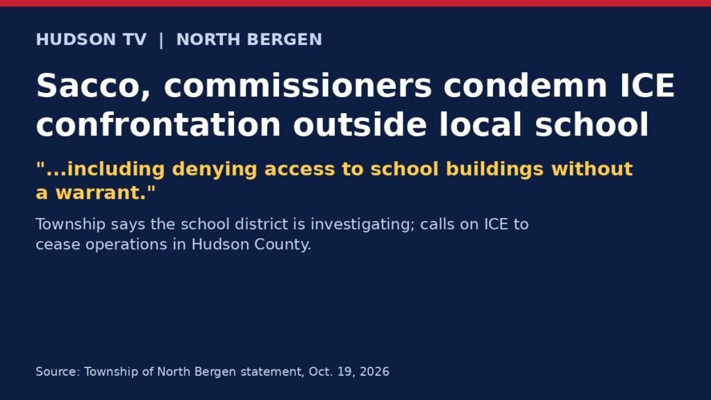 North Bergen's Sacco and commissioners condemn ICE confrontation outside local school, vow to deny agents access to school buildings without a warrant