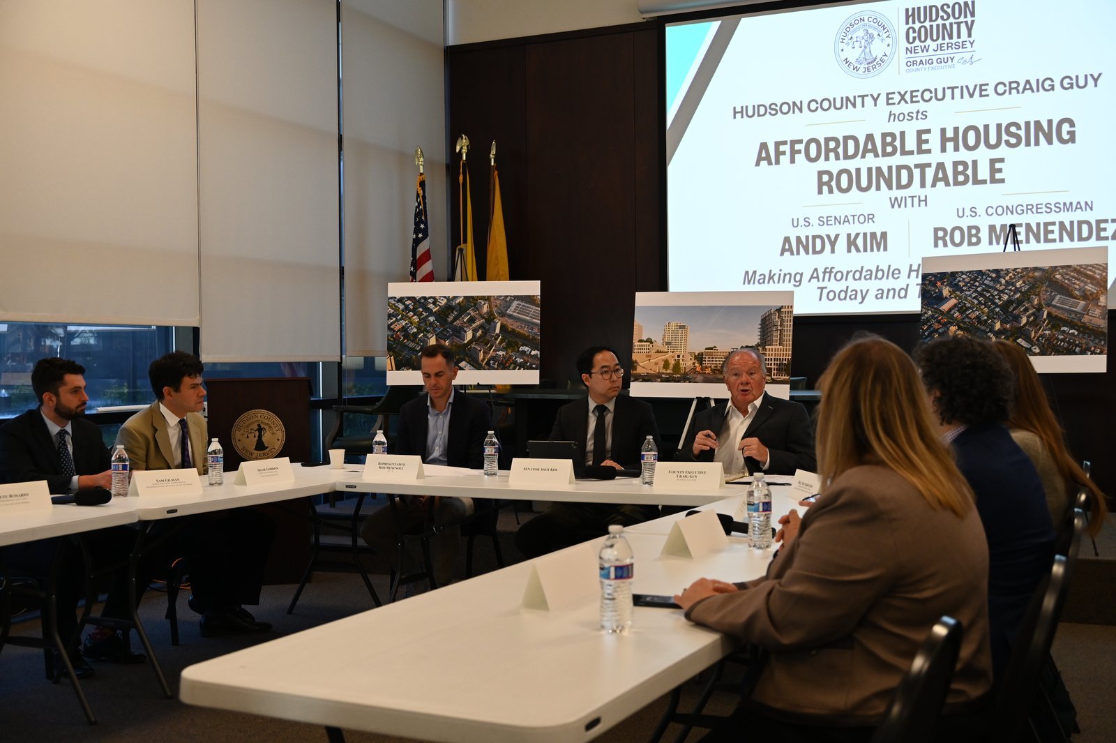 Participants seated at the Hudson County affordable housing roundtable