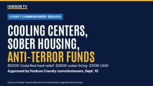 Hudson County commissioners OK $893,000 for cooling centers, sober living housing and anti-terror funding