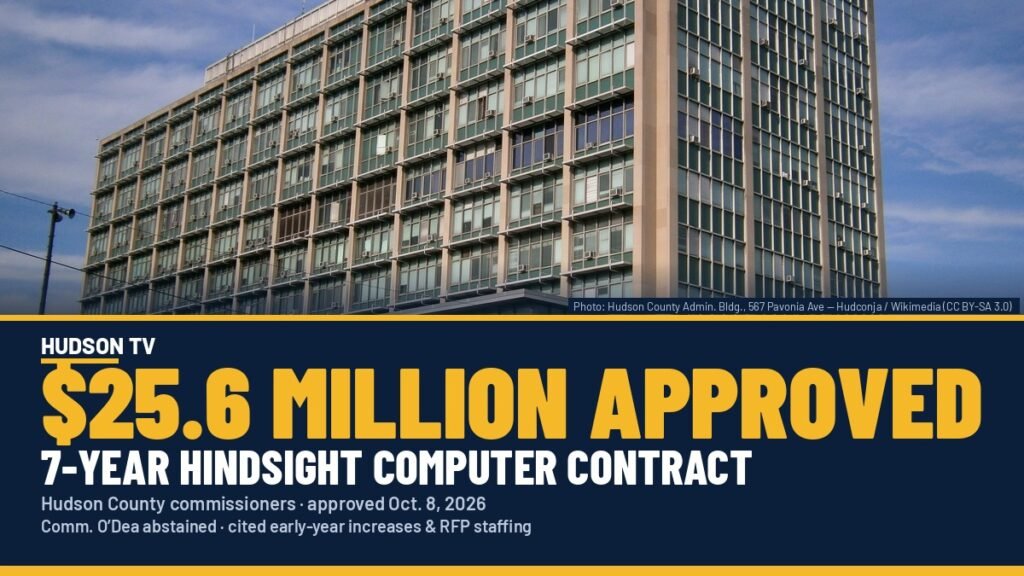 Hudson County commissioners approve $25.6 million, 7-year Hindsight computer contract