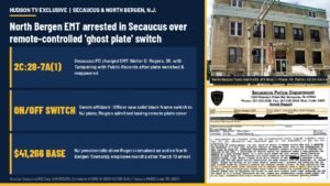 North Bergen, N.J. EMT charged in Secaucus complaint-summons over remote 'ghost plate' switch