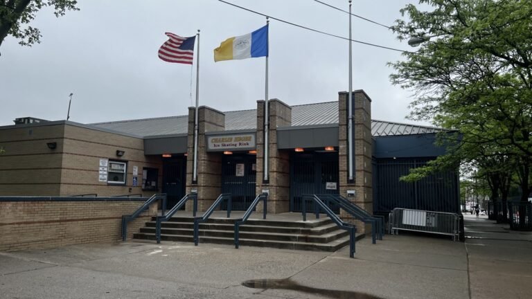 Charlie Heger Ice Skating Rink entrance at Pershing Field in Jersey City