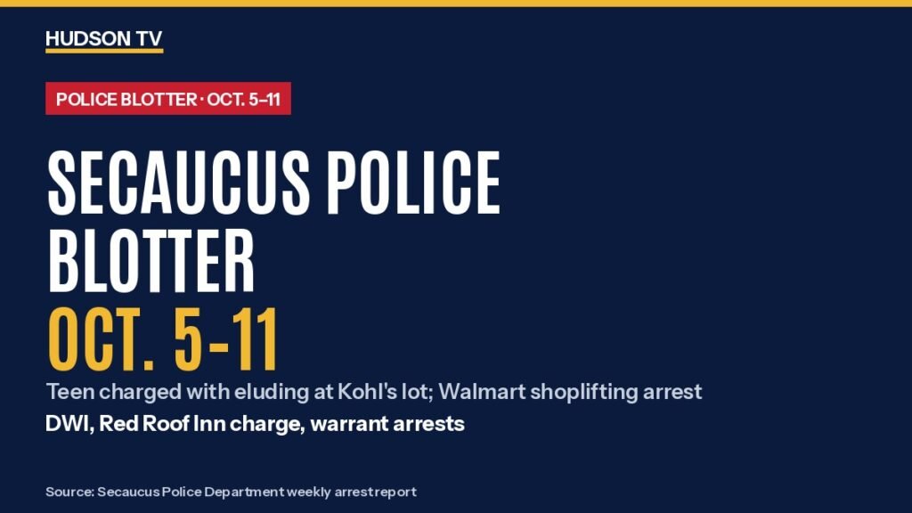 Secaucus police blotter Oct. 5–11: Teen charged with eluding after reckless driving group at Kohl's lot; Walmart shoplifting arrest