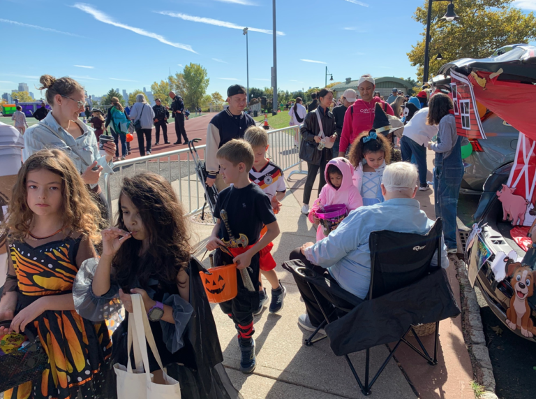 Weehawken Children Go Trick Or Treating On Waterfront